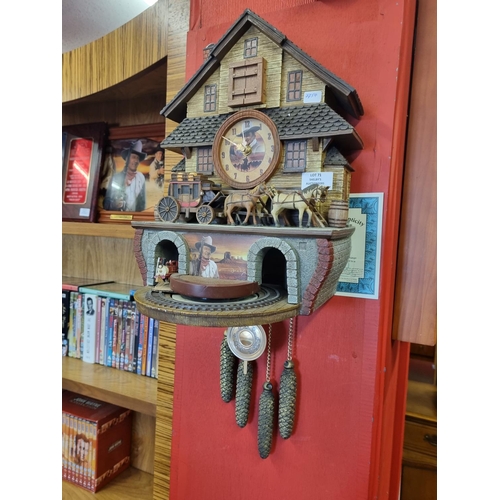 71 - Bradford exchange John wayne  American icon cuckoo clock