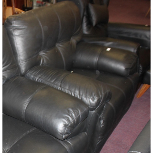 114A - 1 x Amx design recliner black leather chair