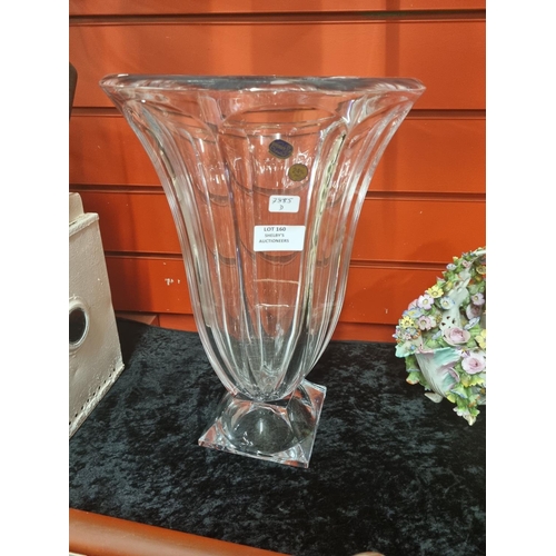 160 - 1 x large Bohemia crystal glass vase 14 inch no box