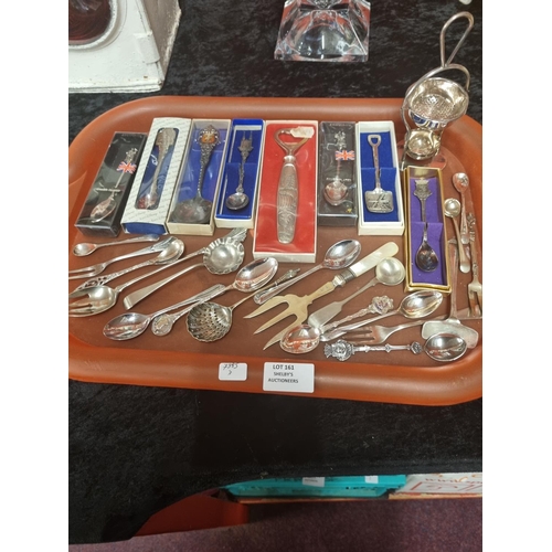 161 - 1 x tray containing various plated ware spoons forks etc