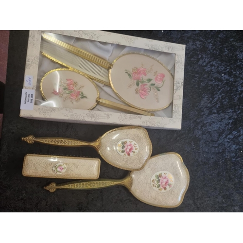 201 - 2 x vintage ladies dressing table brush sets