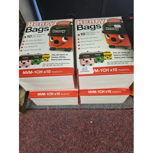 42 - 4 x new in box 10 pack Henry hoover bags