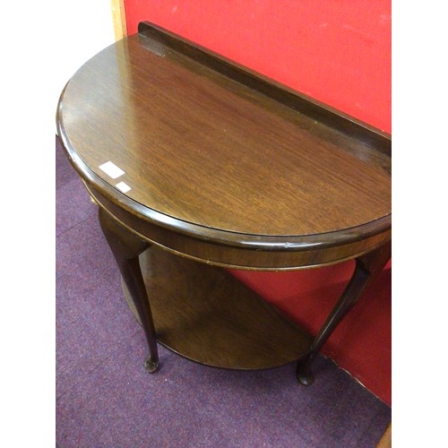 49 - 1 x mahogany half moon hall table