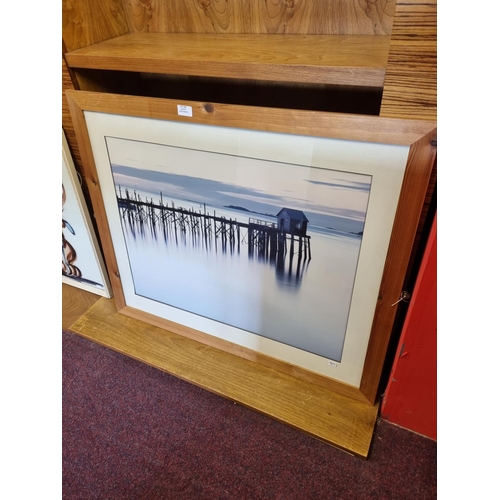 105 - 1 x large framed pier scene print