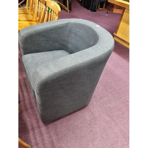 114 - 1 x grey upholstery tub chair
