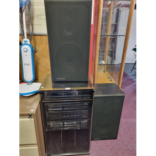 13 - 1 marantz stacking system with cabinet and speakers...