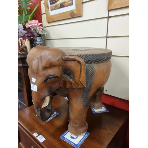 62 - 1 x wooden elephant side table