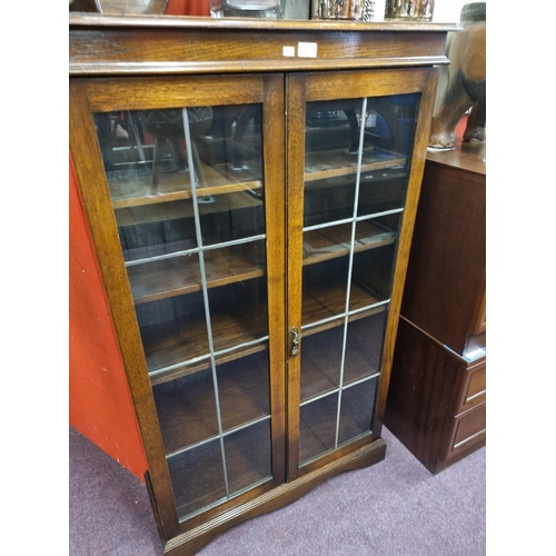 65 - 1 x 1940s leaded glass front book case