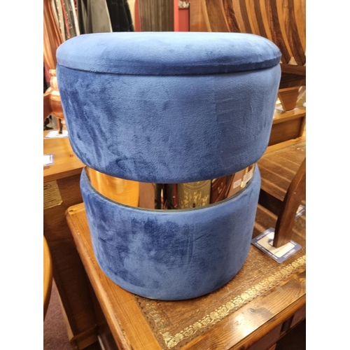70 - 1 x blue velvet storage stool
