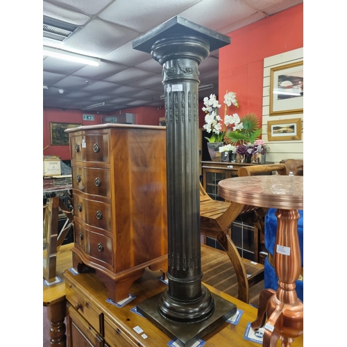 93 - 1 x heavy cast poured resin jardiniere stand Corinthian column style