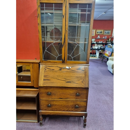 97 - 1 x oak 1950s bureau bookcase