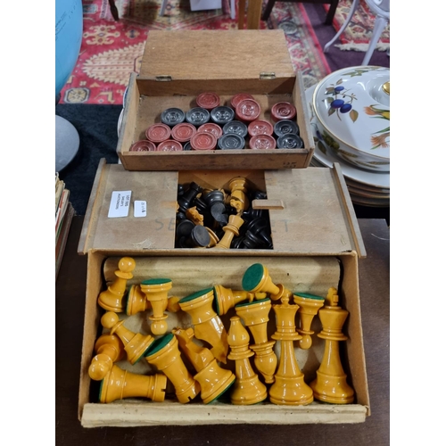 335 - 2 x chess sets with backgammon