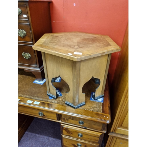 34 - 1 x walnut inlaid occasional table