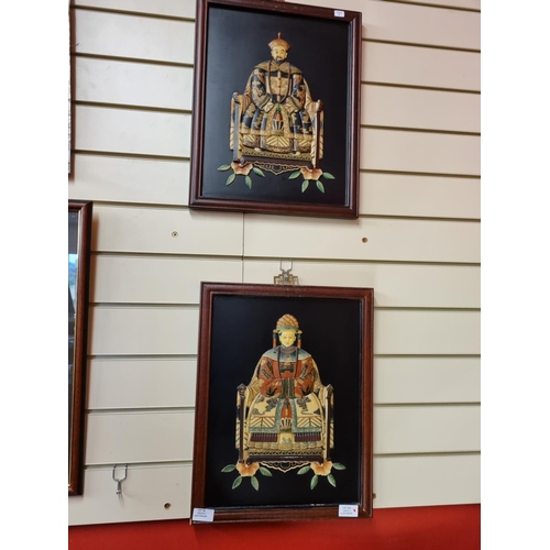 40 - 2 x plastic oriental wall plaques