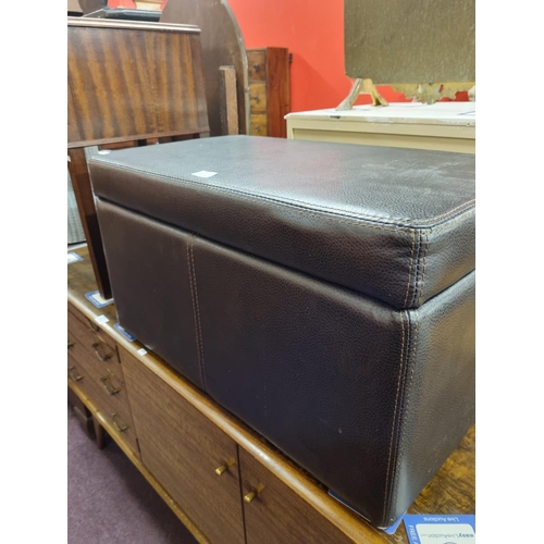 72 - 1 x leatherette brown blanket box