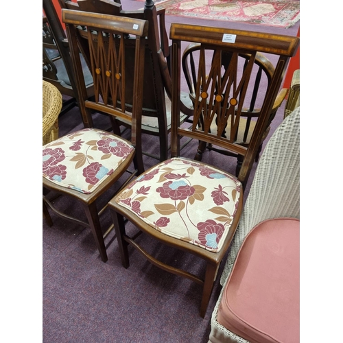 102 - Pair of 1930s inlaid bedroom chairs