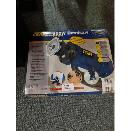 21 - 1 x boxed power craft new 600w omni saw