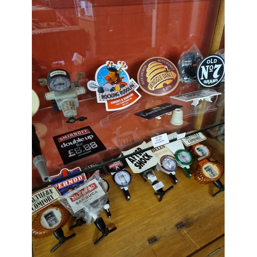 218 - selection of bar advertisements with 1 x mixed gas pump pressure gauge