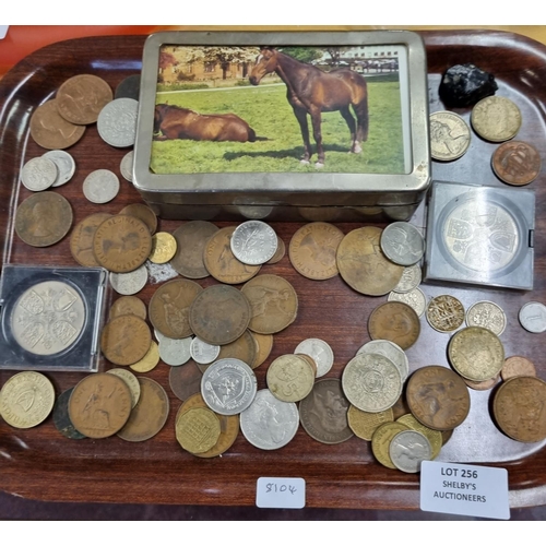 256 - 1 x tray containing various British coinage