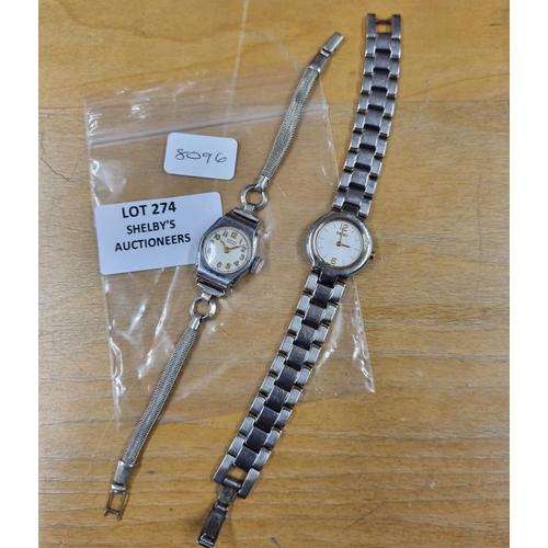 274 - 2 x ladies watches seiko Ancre