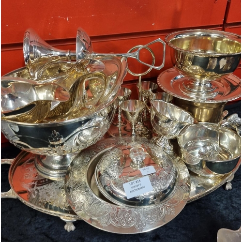 313 - Selection of silver plated ware items tray tureens etc