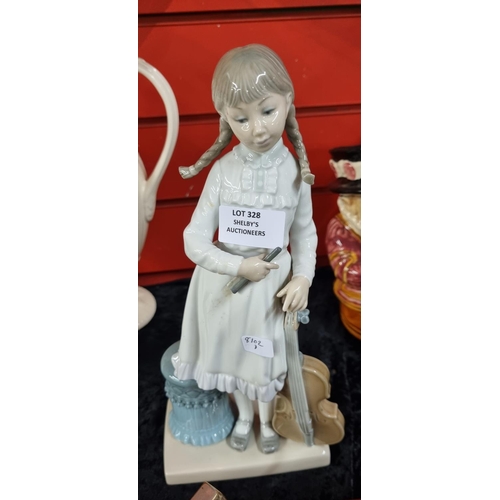 328 - 1 x lladro girl with violin figurine