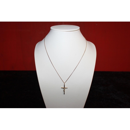 123 - 1 x 9ct necklace with 9ct gold cross pendant