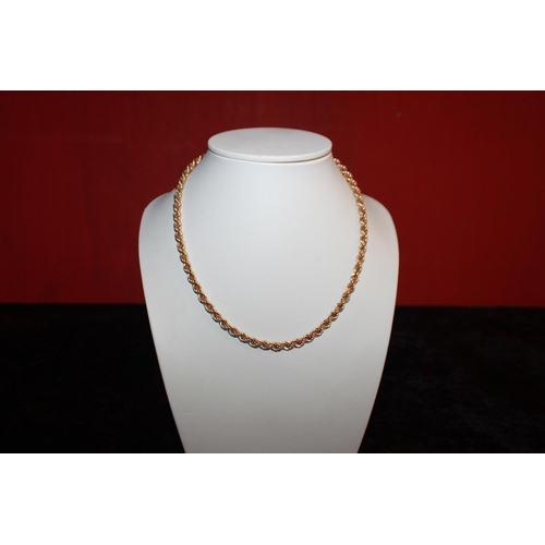 126 - 1 x 9ct gold rope necklace