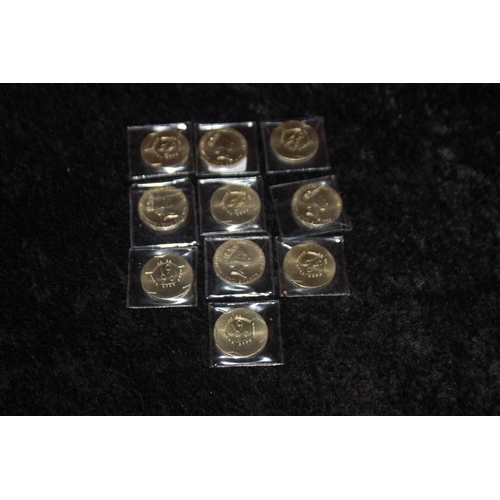 234 - 10 x 1996 uncirculated £2 coins in plastic wallets