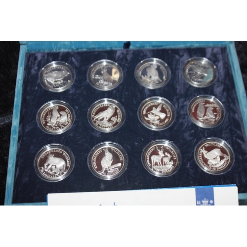 266 - 1 x boxed set of silver proof 1991 Cook Islands endangered wild life coins