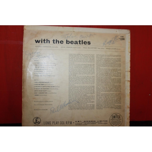 379 - 1 x signed beetles record parlophone with the beetles mono