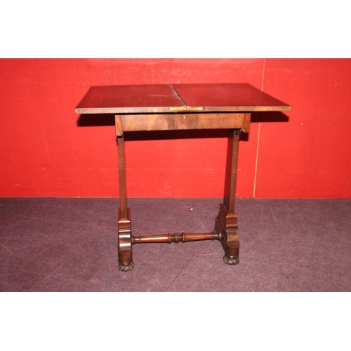 41 - 1 Victorian mahogany flip top games  table