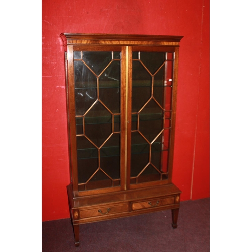 45 - 1 x Edwardian china display cabinet with 2 drawers