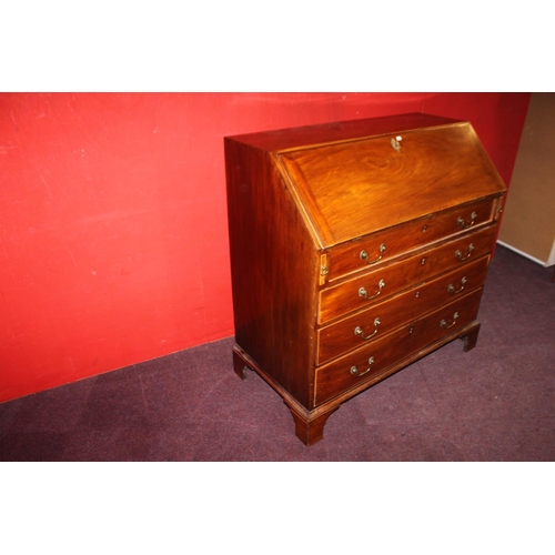 52 - 1 x Georgian mahogany bureau 4 drawer