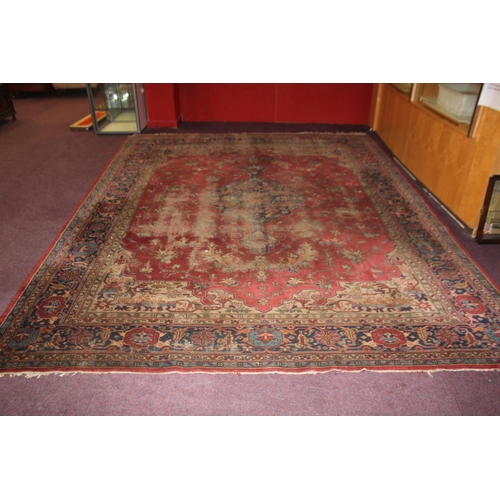 69 - 1 x Edwardian large woven floor rug size 11ft 6 x 9 ft 1