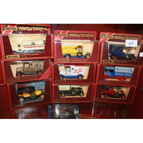 477 - 9 x matchbox model of yesteryear good condition boxes have wear