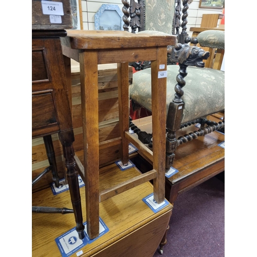 123 - One oak workbench stool