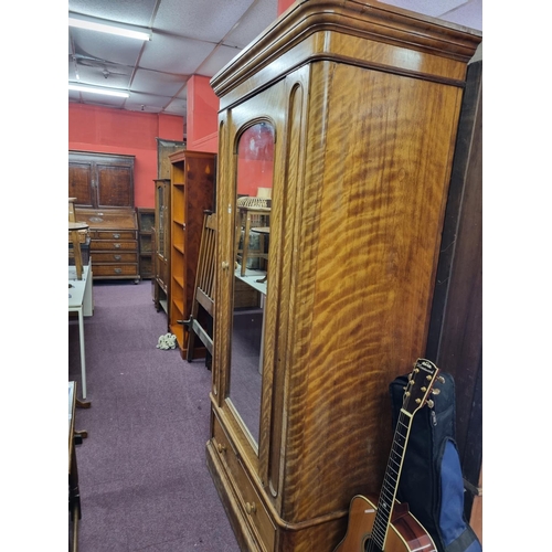 132 - One Victorian single drawer single mirror wardrobe