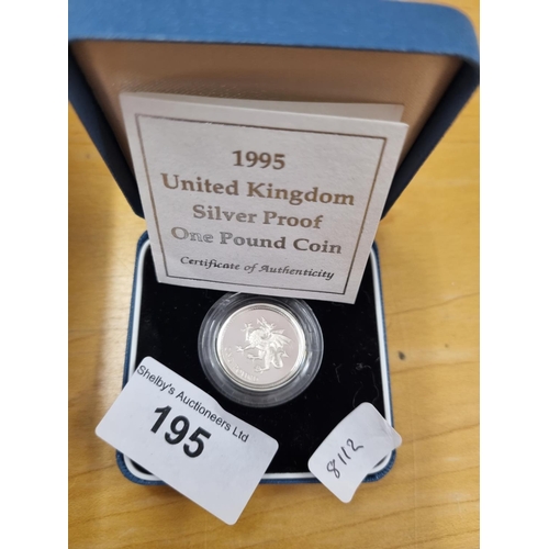 195 - 1995 United Kingdom silver proof one pound coin royal mint