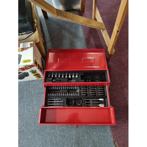 24 - 1 x metal tool box containing socket set etc