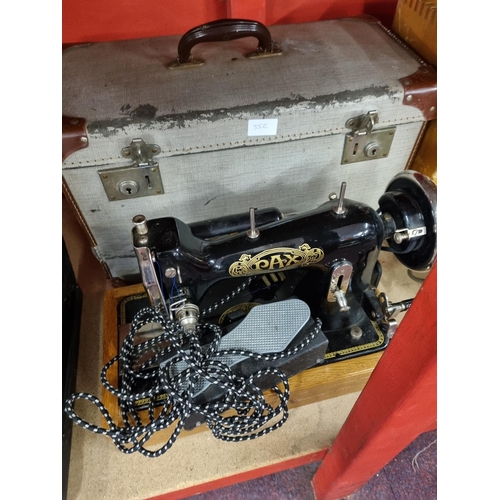 352 - One vintage pax electric converted sewing machine with case