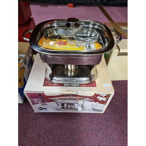 407 - One Kirkland chafing dish in box