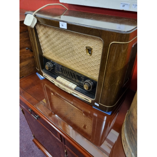 58 - One Grundig vintage wooden case radio