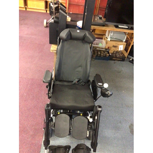 37 - Invacare spectra XTR3 mobility electric wheelchair one arm has damage to the foam rest