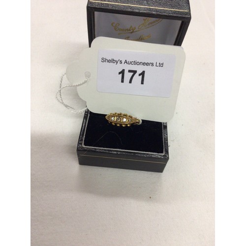 171 - One Victorian 18 carat gold and diamond insect ladies ring