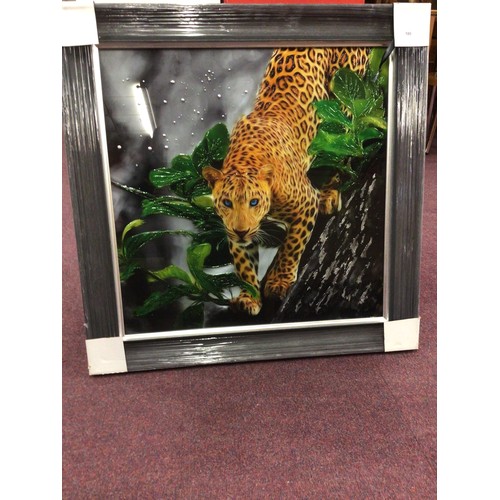 180 - 1 x evolution of art prowling jaguar print with overlay detail new in packaging