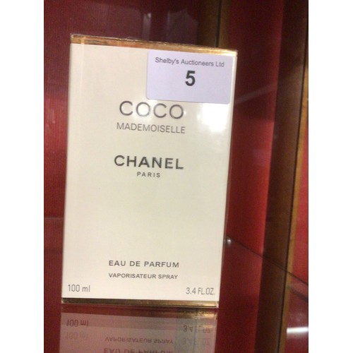 5 - one boxed sealed chanel coco mademoiselle eau de parfum 100 ml