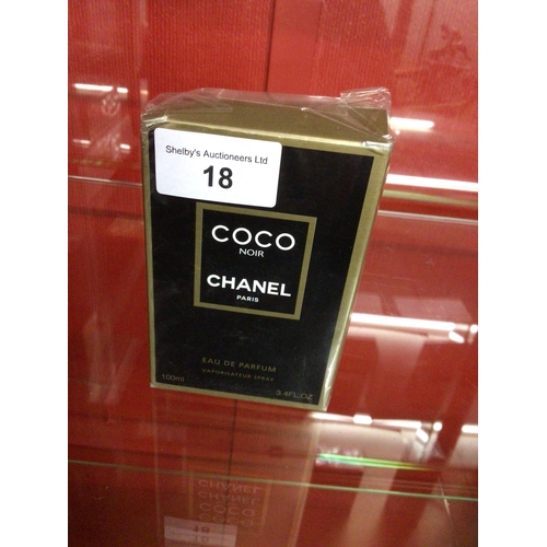 18 - one boxed new in package sealed coco noir chanel eau de parfum 100ml box has damage to the top corne... 