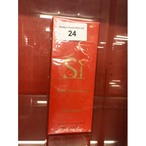 24 - one new in box sealed si passione eau de parfum 100ml
