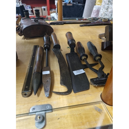 Selection of vintage woodworking tools